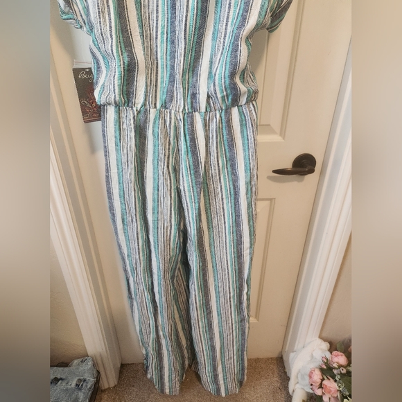 Beige by Eci Sun Linen Blend Romper | Size Small | NWT - Picture 8 of 11